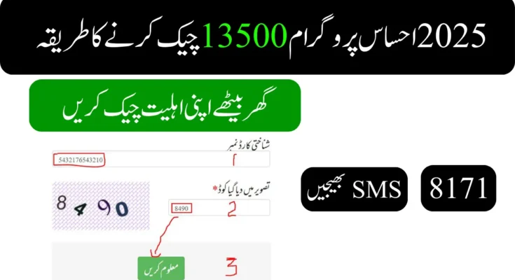 2025 احساس پروگرام 13500 چیک کرنے کا طریقہ